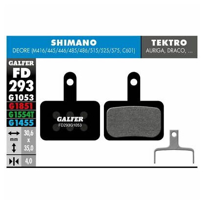 1053- 293 Pastillas Galfer standard Shimano Deore BR-M416.445.446.485.486.515.525.575.BR-C601