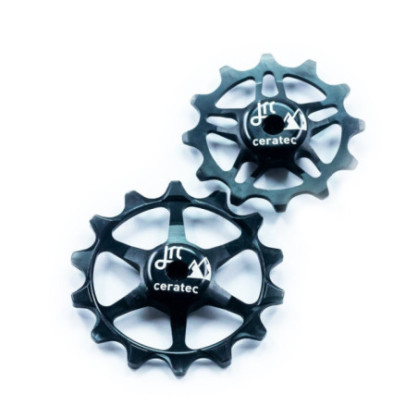 14/12T Ceramic Jockey Wheels for SRAM Eagle Black/Black