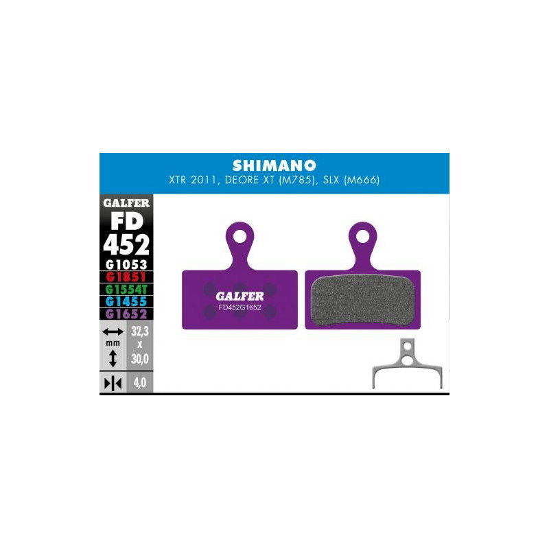 1652- 452 Pastillas Galfer EBIKE Shimano XTR-XT-SLX e-bikes