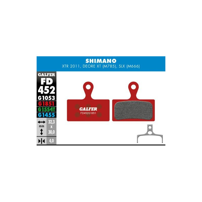 1851- 452 Pastillas Galfer Advance Shimano XTR. XT. SLX