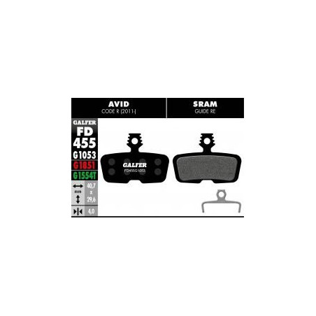 1053- 455 Pastillas Galfer standard Avid Code R 2011