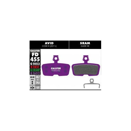 1652- 455 Pastillas Galfer E-Bike Avid Code R 2011