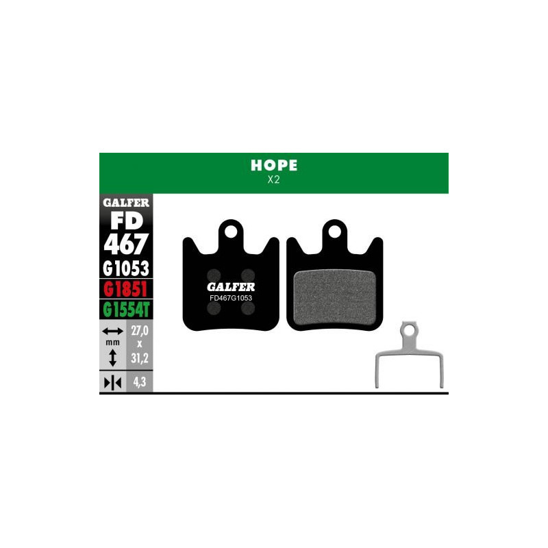 1053- 467 Pastilla de freno Galfer PRO standard Hope X2