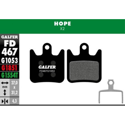1053- 467 Pastilla de freno Galfer PRO standard Hope X2