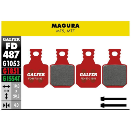1851- 487 Pastillas Galfer Advanced Magura MT5-MT7 con tornillo