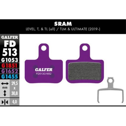 1652- 513 Pastillas Galfer E-Bike SRAM Level. T. TL